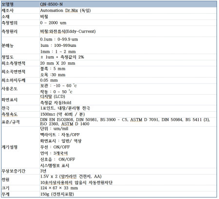 QN-8500-FN 철, 비철 겸용 도막두께측정기 Automation