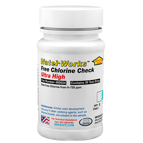 B50-FreeClH2 잔류염소(고농도) Free Chlorine Ultra High Test Strips 480024