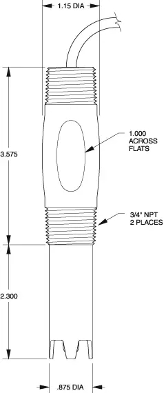 SMT-100-S420GT 탱크및배관 설치형 pH측정기 삽입깊이 58mm 온도보상pH전극