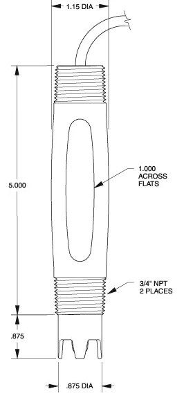 SMT-100-S400N 설치형 pH측정기, 탱크, 배관 전용 pH 전극