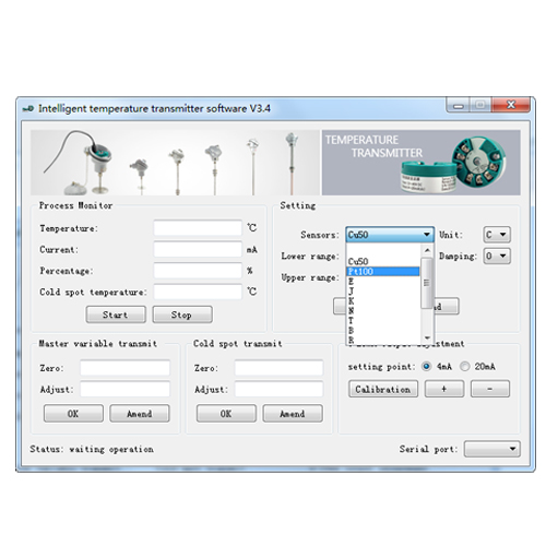 ST500 온도 트랜스미터 써머커플, PT100 센서 호환, 4-20mA 출력, 헤드타입