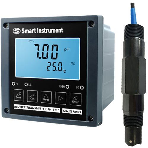 PH-5110-10E 높은 알칼리용 설치형 pH측정기 3/4NPT온도복합 PH전극
