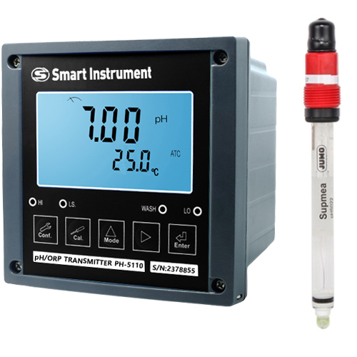 PH5110D-022 도금액, 고온,고압, 케미칼용 인라인 pH미터 JUMO pH전극