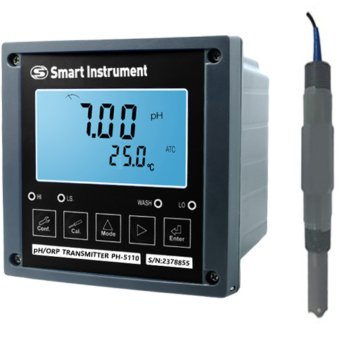PH5110DRS-V100 높은 알칼리용 인라인 pH미터 더블정션 pH전극
