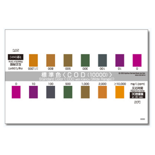 WAK-COD-WR-SH 고농도 화학적산소요구량 색대조표, COD 색상표