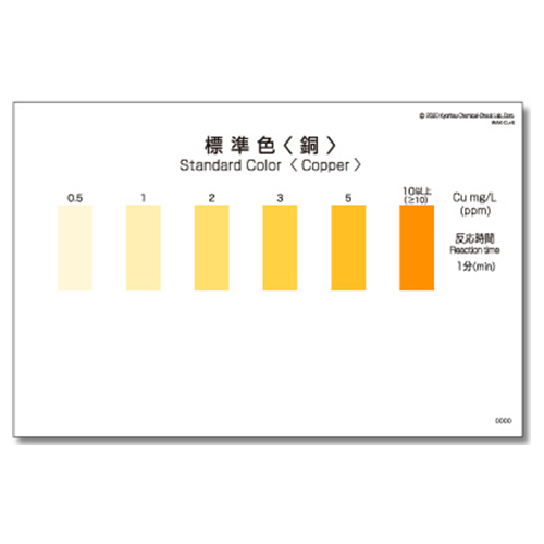 WAK-Cu-SH 구리 색대조표, 구리 간이수질검사 팩 색상표