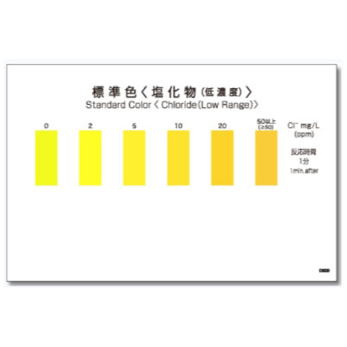WAK-Cl(D)-SH 염화물 색대조표, Low Range Chloride 색상표