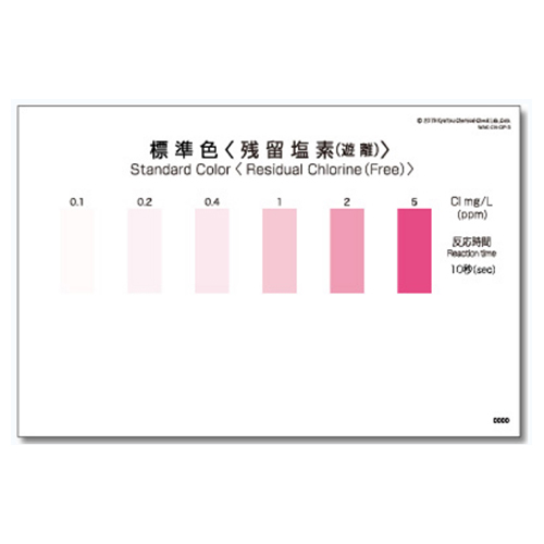 WAK-ClO-DP-SH 유리 잔류염소 색대조표 Free Residual Chlorine