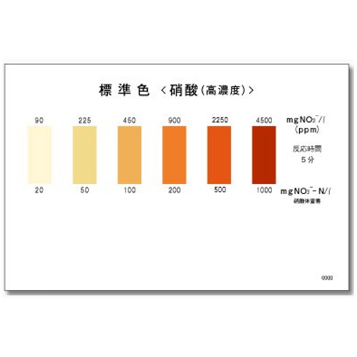 WAK-NO3(C)-SH 고농도 질산성질소, 질산염 색대조표 간이수질검사 팩 색상표