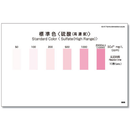 WAK-SO4(C)-SH 고농도 황산 색대조표, Sulfate 간이수질검사 팩 색상표